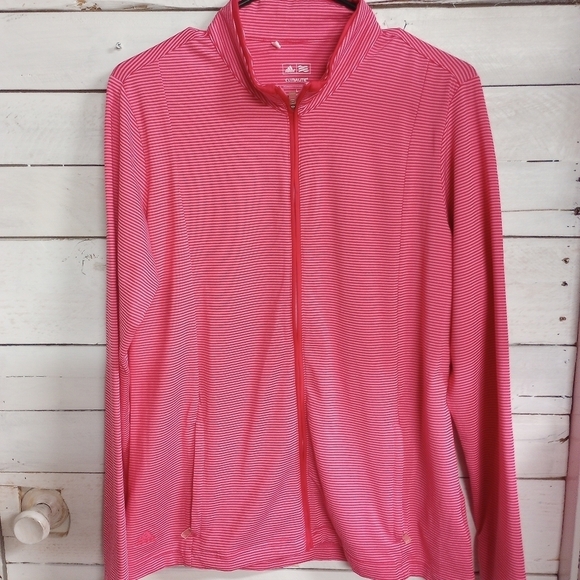 Adidas Climalite Full Zip Jacket with Zipper Pockets, Large Gym Workout - Picture 6 of 11